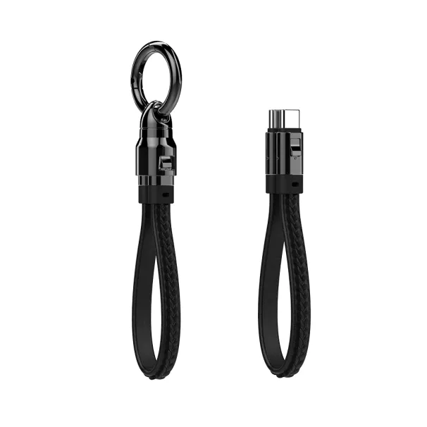 Portable Keychain USB Charger 240W 5A Fast Charging Cable Type C Short Charging Cable For Phone Book Android_voghion.com