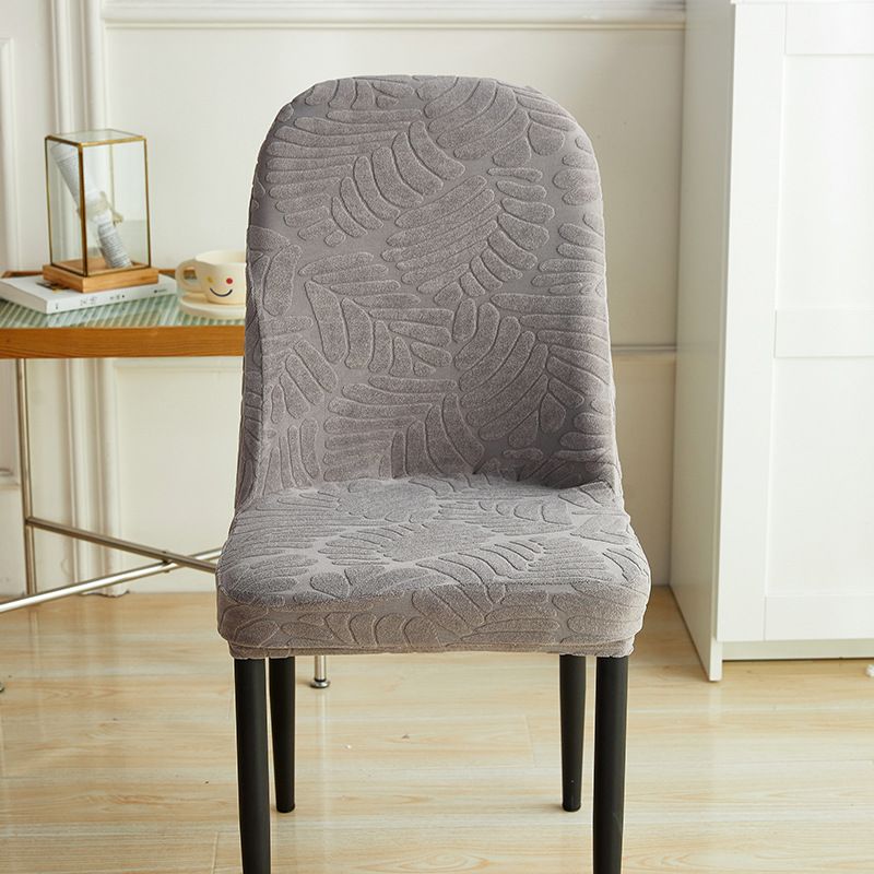 Jacquard curved chair cover all-inclusive universal dining table and chair protective cover home simple modern large round stool cover_voghion.com