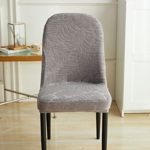 Jacquard curved chair cover all-inclusive universal dining table and chair protective cover home simple modern large round stool cover_voghion.com