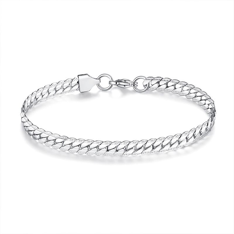 New Fashion Hip-Hop Accessories Cuban Titanium Steel Men's Bracelet Simple Design Sense Wristband Jewelry_voghion.com