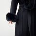 Luxury Wool Blend Trench Coat With Detachable Fox Fur Collar - Elegant Long & Short Women's Overcoat For Fall Winter (Black, Grey, Beige, Brown)_voghion.com