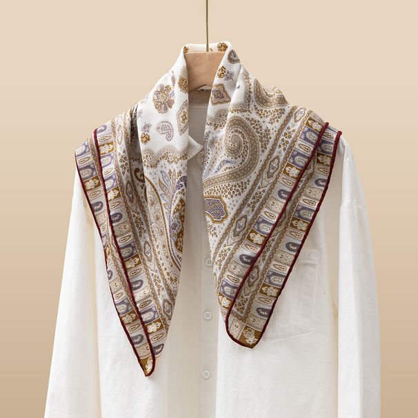 Sciarpa stampata in seta e lana di alta qualità per donna, collo caldo invernale, 70 quadrati, effetto cashmere, all'ingrosso_voghion.com
