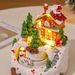 Christmas creative decoration decoration luminous music biscuit house snow house Christmas gift resin crafts_voghion.com
