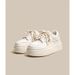 Spring women's shoes new white board shoes thick soles to increase small people_voghion.com