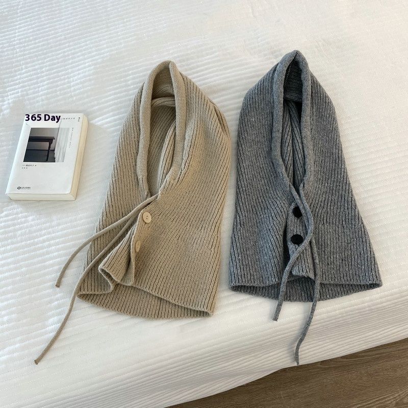 Balaklafa Women's Korean Winter Warm Scarf One Piece Ear Protector Knitted Wool Hat High End_voghion.com
