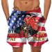2023 new cross-border European and American fun turkey head casual shorts beach pants men's clothing surrounding 3D digital printing_voghion.com