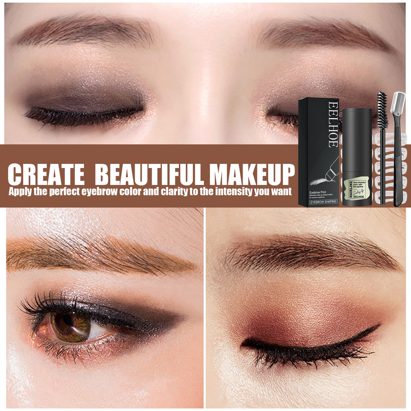 Print Set  Hair Line Pink Lazy People Natural Makeup Does Not Faint Fast Eyebrow Card_voghion.com