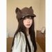 Herfst Winter Melard Stijl Kattenoor Schilder Baret Hoed Gezichtsafslankend Vrouwen Cool Trendy Koreaanse Versie Veelzijdig Schattig_voghion.com