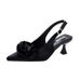 Promi-Temperament zurück leere Sandalen Frauen 2024 neue Satin ein Fuß Slip auf geschlossenen Zehen Hausschuhe Sommerrock tragen High Heel Sandalen_voghion.com