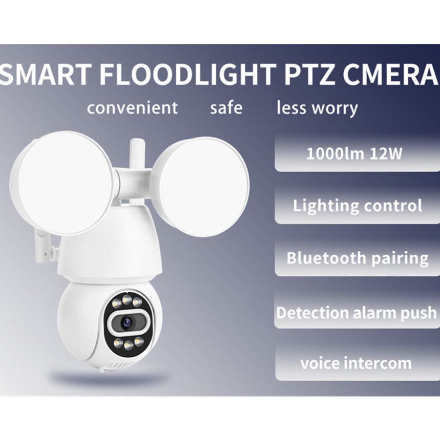 Icsee Telecamera da giardino wireless Wi-Fi con proiettore, a colori HD, impermeabile, per esterni, 4 MP, con rotazione a 360 gradi_voghion.com