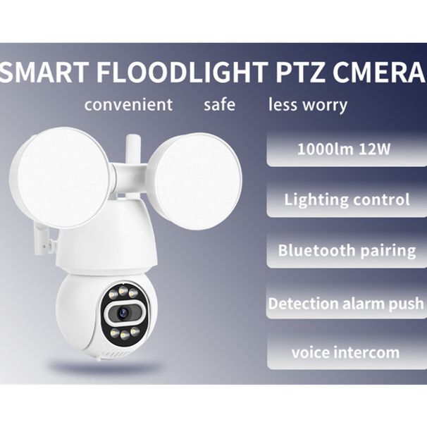 Icsee Telecamera da giardino wireless Wi-Fi con proiettore, a colori HD, impermeabile, per esterni, 4 MP, con rotazione a 360 gradi_voghion.com