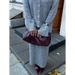Women's Autumn Winter Solid Color Knit Sweater Set Lapel Polo Shirt With Flared Sleeves & Midi Skirt Two-Piece Outfit_voghion.com