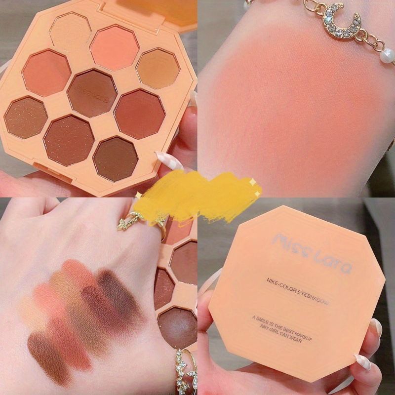 Ombretto versatile MissLara Nine Polygon Plate Girl Earth Color Pearlescent Matte Fine Flash_voghion.com