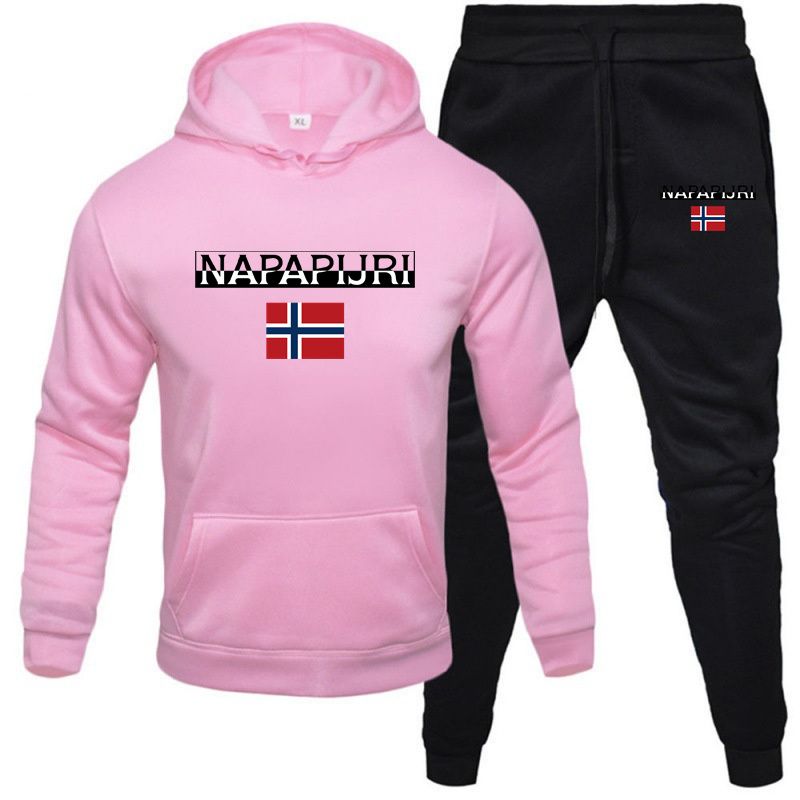 Modisches Sportbekleidungsset mit Kapuze für Herren, Freizeitkleidung für Frühling und Herbst, hochwertige und schöne Herrenbekleidung, Studenten-Outfit-Set_voghion.com