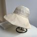 Veil Embroidered Bucket Hat Big Brim Sun Hat_voghion.com
