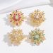 Women's Brooch Snowflake Zircon Rotatable Brooch Three Dimensional Corsage Women's Temperament Suit Coat Pin Buckle_voghion.com