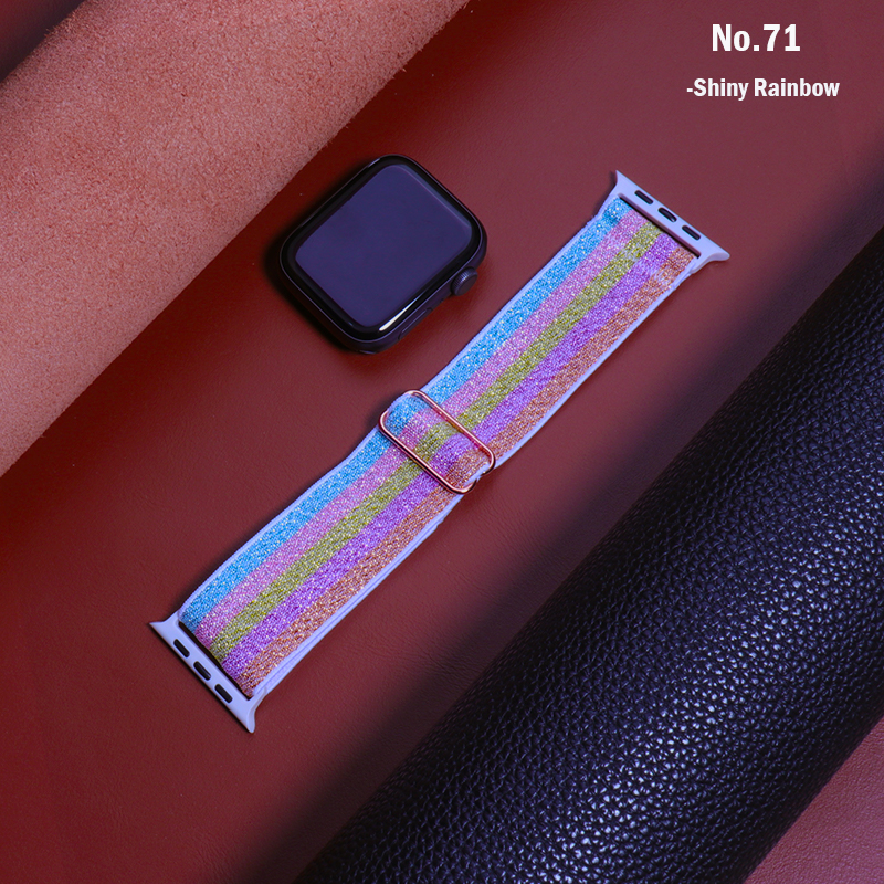 Böhmisches Nylonarmband für Apple Watch Ultra Serie 8/7 49 mm 41 mm 45 mm 38/42 elastisches glänzendes Armband iWatch 6 5 4 3 Se Band 40/44 mm_voghion.com