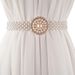 W Korean Version Women's Double Four Row Pearl Elastic Waistband Dress Accessory Versatile Belt 11 Styles_voghion.com