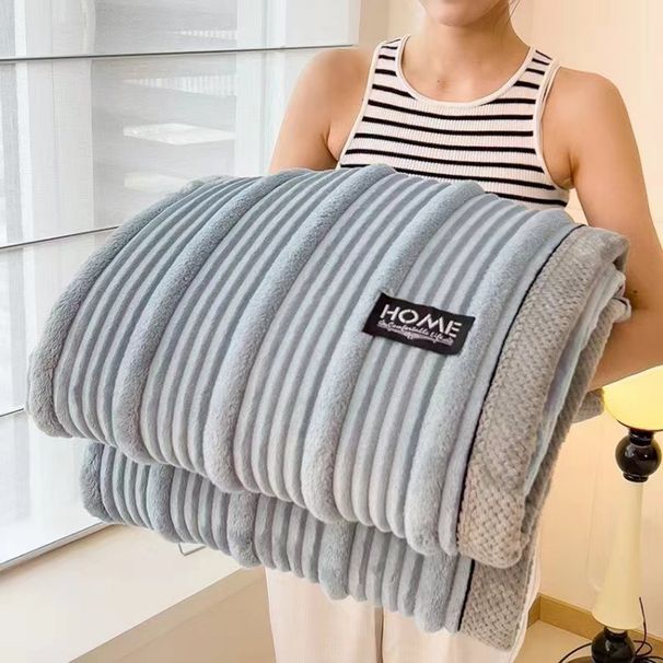 Rabbit Fur Like Plush Blanket Thickened Luxury Blanket Air Conditioning Blanket_voghion.com