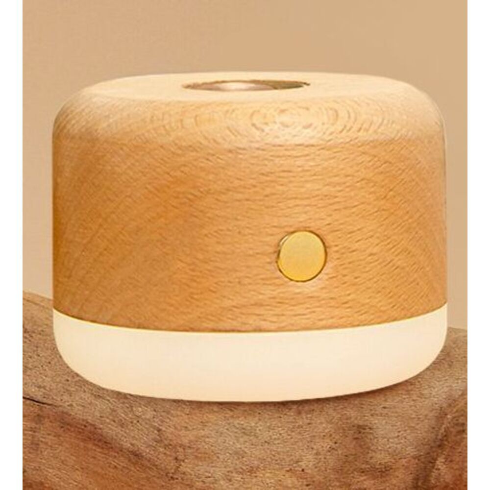 Chaihua Friends Solid Wood Lamp Rechargeable Aromatherapy Machine Bedroom Bedside Night Light Home Silent Essential Oil_voghion.com