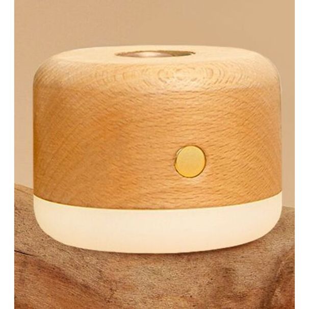 Chaihua Friends Solid Wood Lamp Rechargeable Aromatherapy Machine Bedroom Bedside Night Light Home Silent Essential Oil_voghion.com