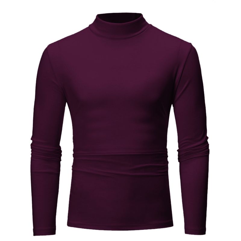 Europäische männer 2023 Herbst Neue High Neck Design Langarm T-shirt Unterlage_voghion.com