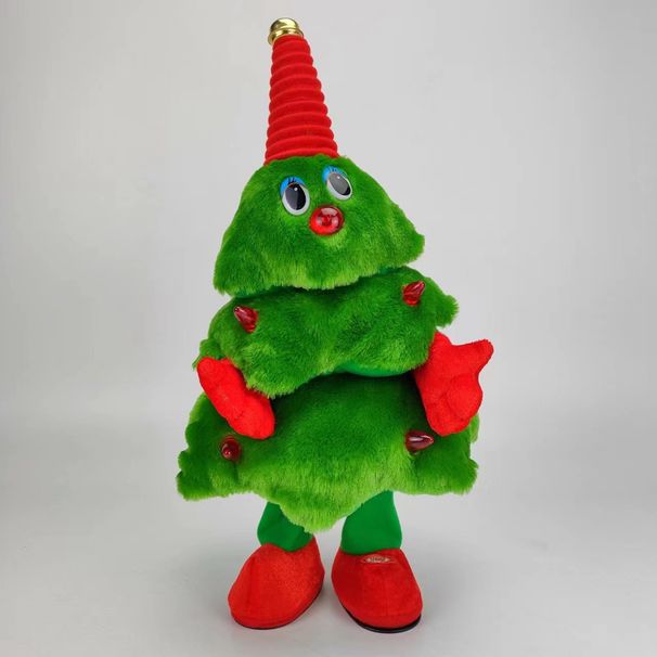 Christmas Festive Fluffy Tree Decorations – Musical Instrument Themed Plush Ornaments For Holiday Home Decor (35cm Battery-Powered PP Cotton Filling_voghion.com