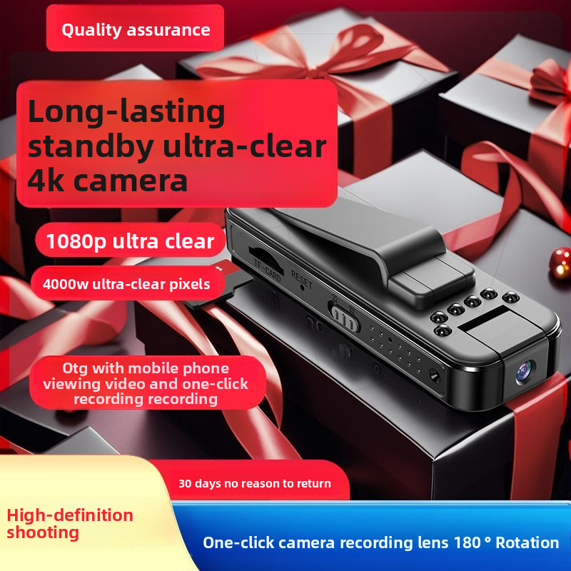 Caméra d'action portable 4K Ultra HD avec enregistreur personnel anti-tremblement, support poitrine pour photos et vidéos_voghion.com