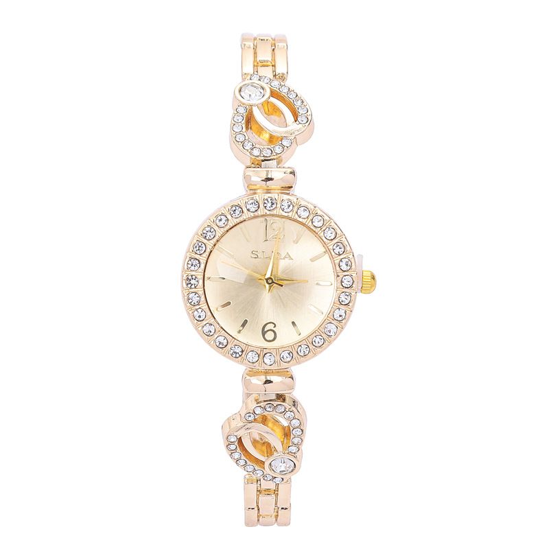Retro Fashion Women's Watch Simple Small Dial Quartz Watch Women's Diamond Bracelet Watch_voghion.com