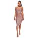 Verve Women's Summer Sequin Side Slit Gown French Off-Shoulder Bodycon Dress_voghion.com