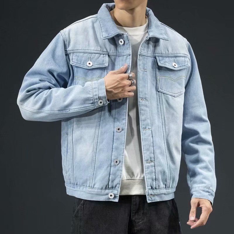 Veste en jean pour homme, automne et hiver – Coupe décontractée, doublure polaire chaude, manteau décontracté multi-poches, style workwear, vêtements pour hommes_voghion.com