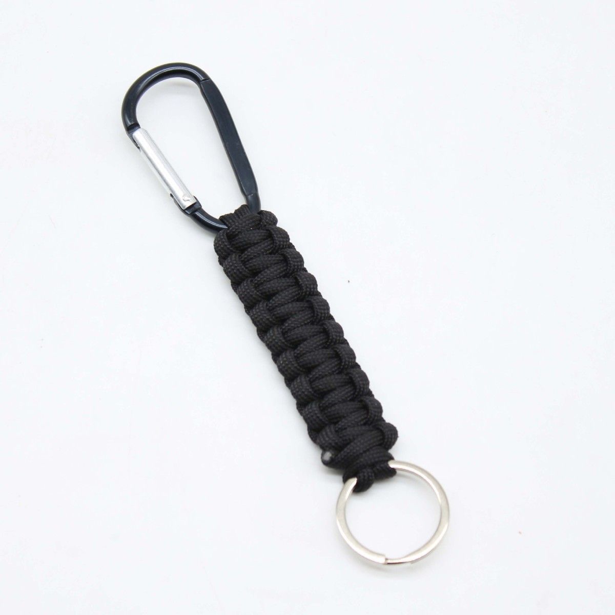 Portachiavi in paracord nero, accessori anti-smarrimento, ciondolo con gancio personalizzato intrecciato, semplice, multifunzionale_voghion.com