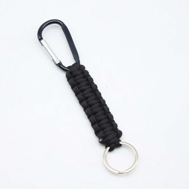 Portachiavi in paracord nero, accessori anti-smarrimento, ciondolo con gancio personalizzato intrecciato, semplice, multifunzionale_voghion.com