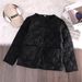 Women's Clothing Ultra-Lightweight Down Alternative Jacket Cozy Winter Coat With Stand Collar, Relaxed Fit, Long Sleeves, Multiple Pockets (Black)_voghion.com