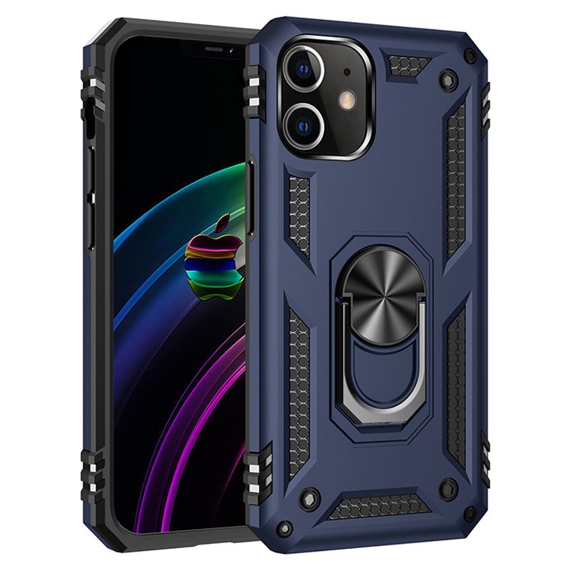 Metall Ring Kickstand Rüstung Stoßfest Fall Für iPhone 14 12 11 13 Mini X Xs Max Pro XR SE 7 8 6 6S Plus TPU Halter Abdeckung Coque_voghion.com