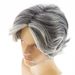Parrucche sintetiche con clip, nuove, da uomo, grigie, con riga centrale, capelli corti e ricci, alla moda, in fibra chimica di seta ad alta temperatura_voghion.com