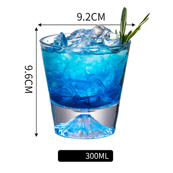 Mount Fuji Cocktail Snow Ice Mountain Engraved Japanese Style Colin Whiskey Mixing Glass_voghion.com