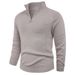 Autumn And Winter Lazy Style Pullover Knit Sweater Jacket, Loose Inner Wear Base Shirt, Half-Zip Knitted Sweater For Men_voghion.com