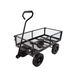 (Black Solid Wheels Wagon Cart) Solid Wheels Tools Cart Wagon Cart Garden Cart Trucks Make It Easier To Transport Firewood_voghion.com