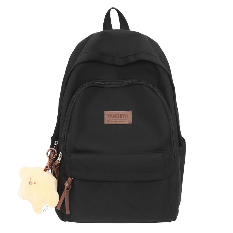 Women's Bags Manufacturers New Style Junior High School Student Backpack Simple Canvas Large Capacity Student Backpack_voghion.com