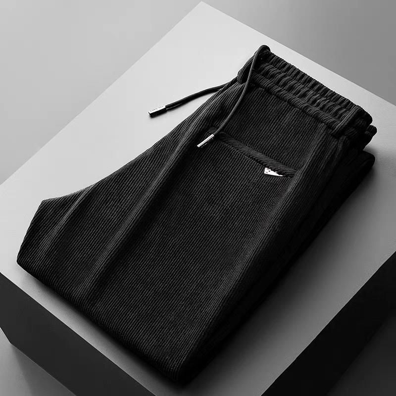 Herrenbekleidung Frühling und Herbst Cord Herren drapierte Freizeithose gerade lockere dicke Cordhose elastische Hose für Papa mittleren Alters_voghion.com