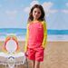 Cold Element Children's Swimsuit Suit Girls One Piece Contrast Color Stitching Sports Swimming Suit Summer New Medium And Large Girl_voghion.com