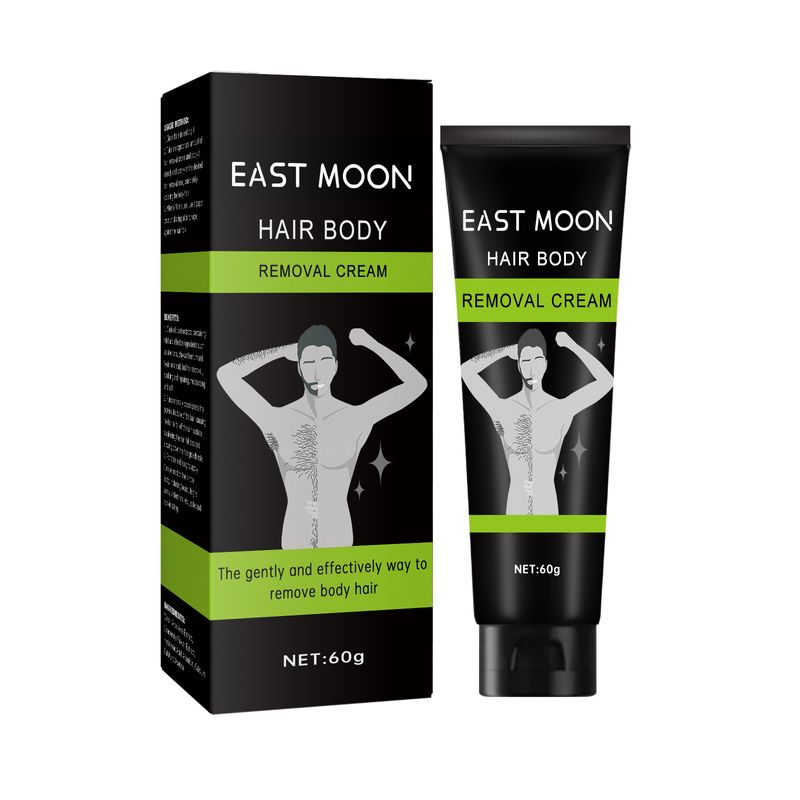 EAST MOON vīriešu ķermeņa krēms maigs, nekairinošs, mitrinošs, tīrošs matu noņemšanas līdzeklis padusēm, rokām un kājām_voghion.com