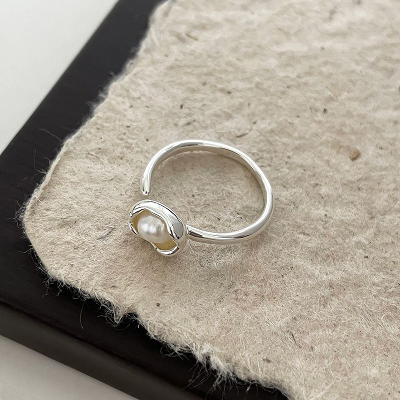 Irregular freshwater pearl ring for women, light luxury, open, niche design, high-end, simple and versatile, personalized index finger ring_voghion.com