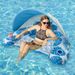 Inflatable Floating Sunshade Lounger - Leaf Design Pool Float With Cup Holder & Uv Protection (PVC 150cm Quick-Dry For Beach/Lake)_voghion.com