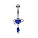 Nuovo piercing a bottone con pianeta blu e zircone a forma di goccia d'acqua, semplice bottone per ombelico a forma di luna, set da 5 pezzi_voghion.com