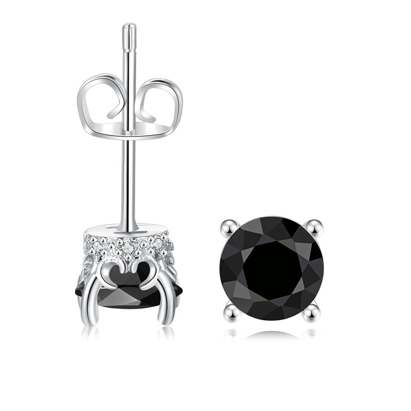 Orecchini unisex con zircone singolo a forma di artiglio per donna, orecchini con diamante singolo rotondo, orecchini più venduti_voghion.com