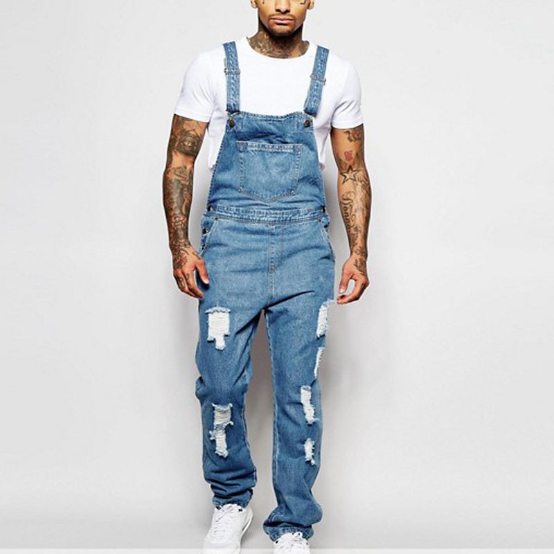 Men's Halter Denim Rompers Jeans And Pants_voghion.com