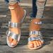Wearing slippers for women in summer new belt buckle casual plus size beach flat bottomed sandals_voghion.com