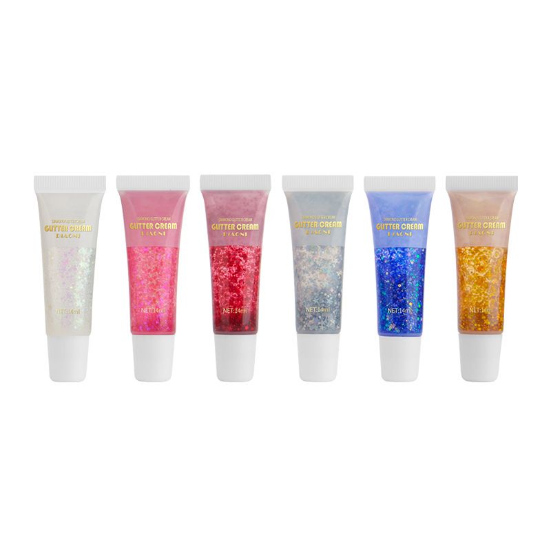 Lidschatten Bühnen-Make-up Pailletten Sechsteilige Box Lidschatten Gesichts-Pailletten Gel-Creme Körperlotion Gesichts-Make-up_voghion.com